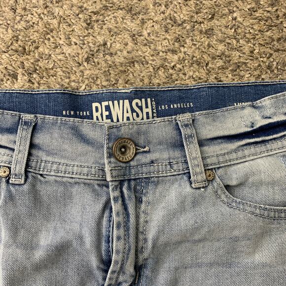 Distressed Denim Mini Skirt Rewash Size 9 Vintage Reunion - Picture 3 of 4